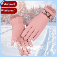 WENYA Outdoor High Quality Knitted Trendy Soft Leather Thermal Touch Screen Mittens Women Gloves Winter Gloves Full Finger Gloves