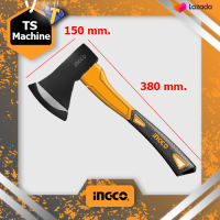 INGCO ขวานด้ามไฟเบอร์ ขนาด 600 กรัม รุ่น HAXS20600 วัสดุ Carbon Steel ผลิตโดยการขึ้นรูปของเหล็กโดยใช้แรงอัดสูง ทำให้เหล็กมีความแน่น แข็งแรง ทนความร