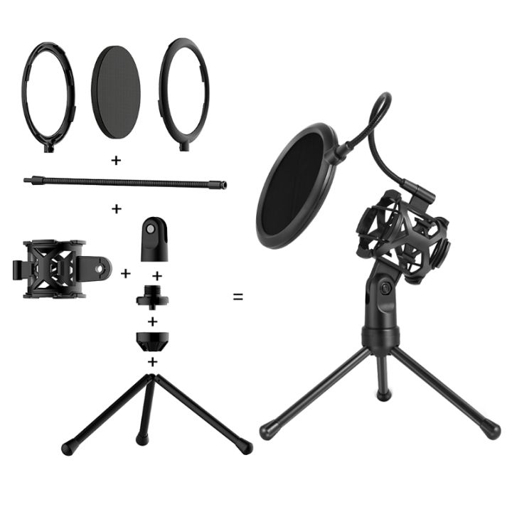 microphone-pop-filter-holder-stick-desktop-tripod-stand-anti-spray-net-kit-ps-2-abs-metal