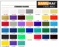 Standard สีสเปรย์ซามูไร สีมาตรฐานของบริษัท มีทั้งหมด 27 สีให้เลือก สีทนทานการกัดกร่อน