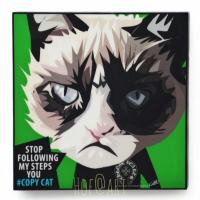 Grumpy Cat กรัมปี้แคท แมวหน้าบึ้ง รูปภาพ​ติด​ผนัง​ pop art แมว การ์ตูน cartoon พร้อมกรอบและที่แขวน แต่งบ้าน ของขวัญ กรอบรูป รูปภาพ