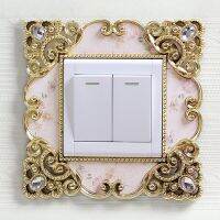 European Style Portable Socket Decals Switch Luxury Square Shaped Lace Light Switch Cover Luxury Home Accessories 1pcs 18 Styles Electrical Circuitry