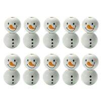 20ชิ้นคริสต์มาส Snowman ลูกปัดไม้ Country Farmhouse Craft เครื่องประดับ Diy Craft ตกแต่งครอบครัวห้องนอน Courtyard