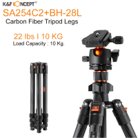 K&amp;F Concept SA254C2+BH-28L Professional Carbon Fiber Tripod Monopod Kit