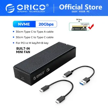 ORICO 40Gbps USB4 M.2 NVMe SSD Enclosure with Storage Bag,M-Key 2280  Transparent External Solid State Drive Adapter Enclosure with Cooling Fan