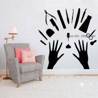 [COD] Manicure Wall Stickers Studio Window Decal Vinyl Nails Posters Interior LC1135