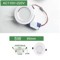 【☄New Arrival☄】 zao063669 Kaguyahime 4Pcs Ultra Thin ไฟดาวน์ไลท์ Led 110V 220V Led กลมเพดานไฟสปอร์ตไลท์ลง Light 3W-18W 7W 9W 10W 12W 15W (สีขาว)