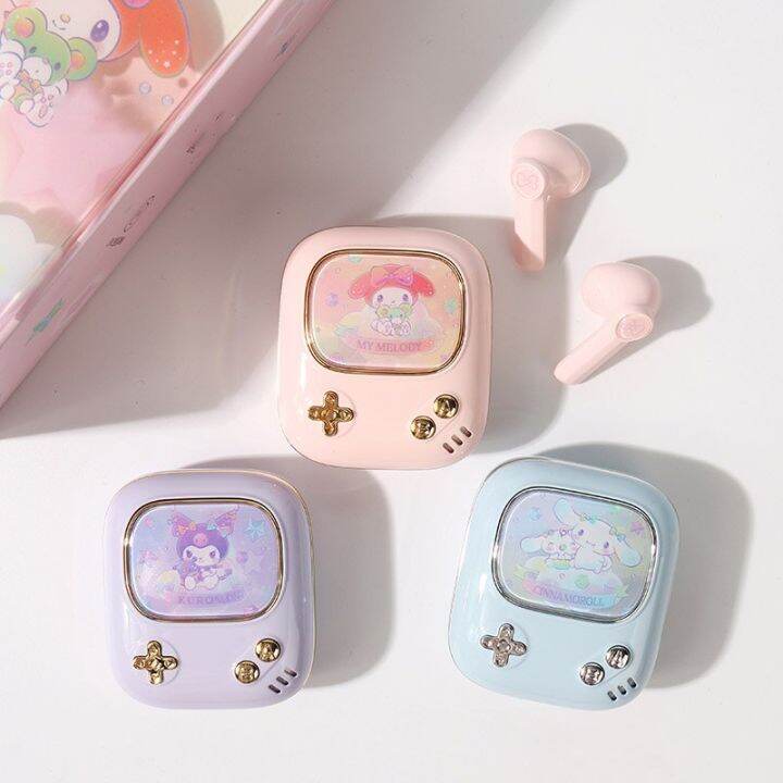 Sanrios Kawaii Bluetooth Earphone Kuromi Cinnamoroll Mymelody Anime ...