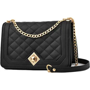 Gold chain sale black crossbody bag