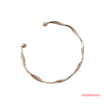 Shipiaoya สไตล์วินเทจแบบคลาสสิคพรีเมี่ยม,สายข้อมือโลหะบิดเกลียวสำหรับผู้หญิงเทรนด์เปิดง่ายปรับได้เครื่องประดับเด็กผู้หญิงของขวัญ