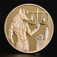 【YD】 1pc Gold Plated Egypt Death Protector Anubis Coin Copy Coins Egyptian Of Commemorative Collection