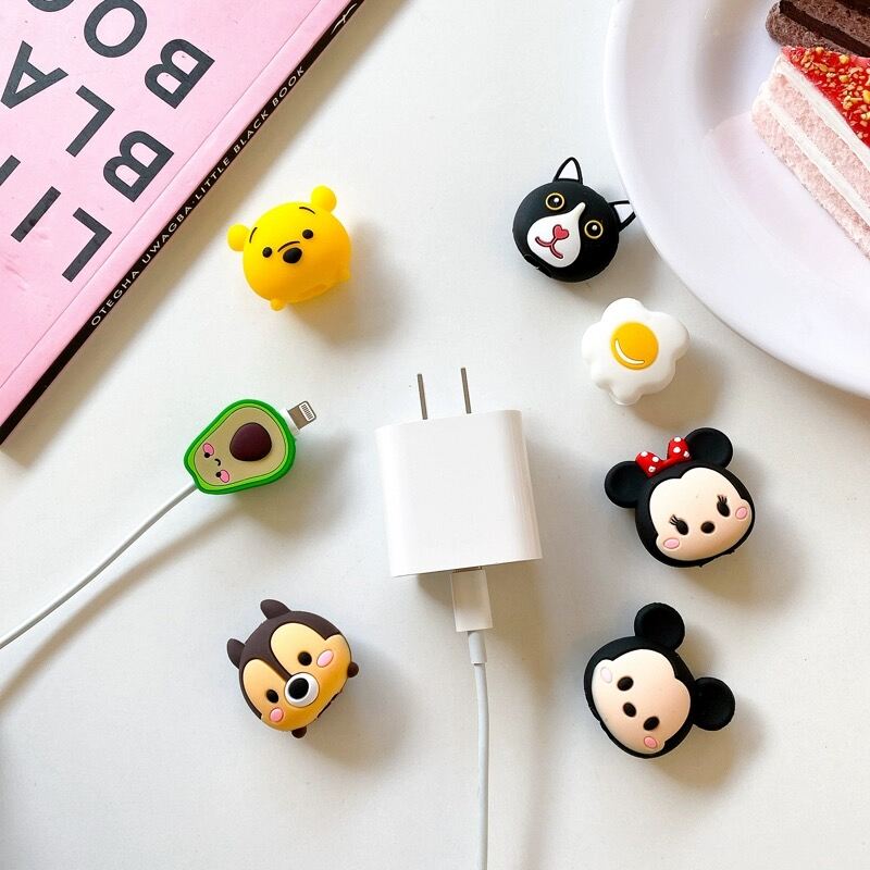 Kabel Bite kartun Cut kabel pelindung Wire Wunder Date Line Core USB mengecas perlindungan Cover Winder penganjur untuk Semua telefon Iron Man, Spider Man, Batman, Pikachu, Disney, Melody, Culomi