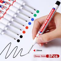 1-3Pcs 20mm Deep Hole Long Nib Head Markers Multi-Purpose Metal Perforating Pen Waterproof Bathroom Woodworking Decoration Pens