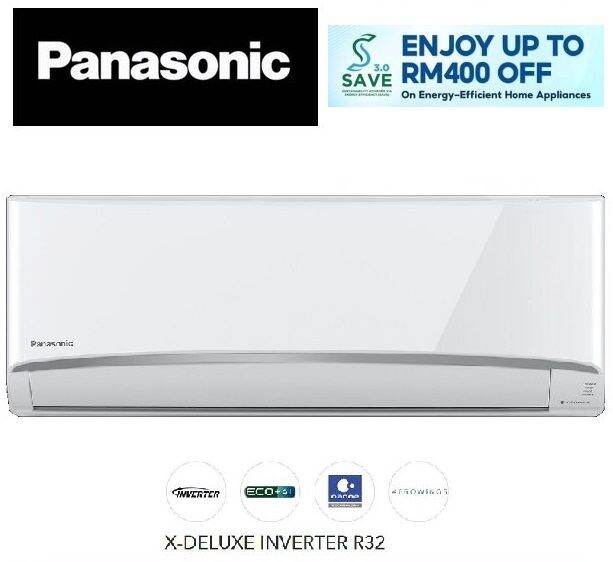 Panasonic 1.0hp Inverter Air Conditioner CSXPU10XKH with nanoe Technology (nanoeX & nanoeG