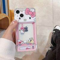 เคสการ์ตูนน่ารักจับยูเอฟโอ Hello Kitty My Melody Cinnamoroll เคสมือจับสำหรับโทรศัพท์มือถือภาพสำหรับ iPhone 14 Pro Max 14Pro 14Plus ฝาครอบด้านหลังนิ่มกันกระแทกสำหรับ iPhone 13เคสโทรศัพท์สำหรับ12 Pro Max 12 11 XS XR 7 8บวกเคสห่อหุ้ม