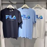 【Hot Sale】FL เสื้อยืดคู่ชายของแท้ใหม่ฤดูร้อนเสื้อกีฬาแขนสั้นระบายอากาศบางพิมพ์ลายโลโก้สีคลาสสิกเสื้อคู่ Unisex แฟชั่น