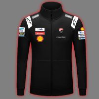 Super Premium: MotoGP 2020 Ducati Corse Racing ทีมแขนยาวสำหรับผู้ชายเสื้อกันหนาวซิปเต็มรูปแบบไม่มีฮู้ดสำหรับผู้ชายและผู้หญิง