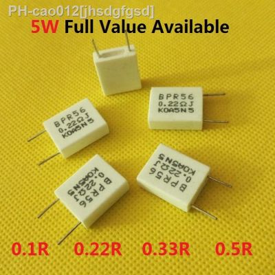 10PCS 5W 0.22R 0.33R 0.1R 0.5R 0.01R 0.015R 0.02R 0.05R 0.15R 0.2R Non Sense Cement Resistor 5W0.22R 0.22/0.33/0.1/0.5 Ohm