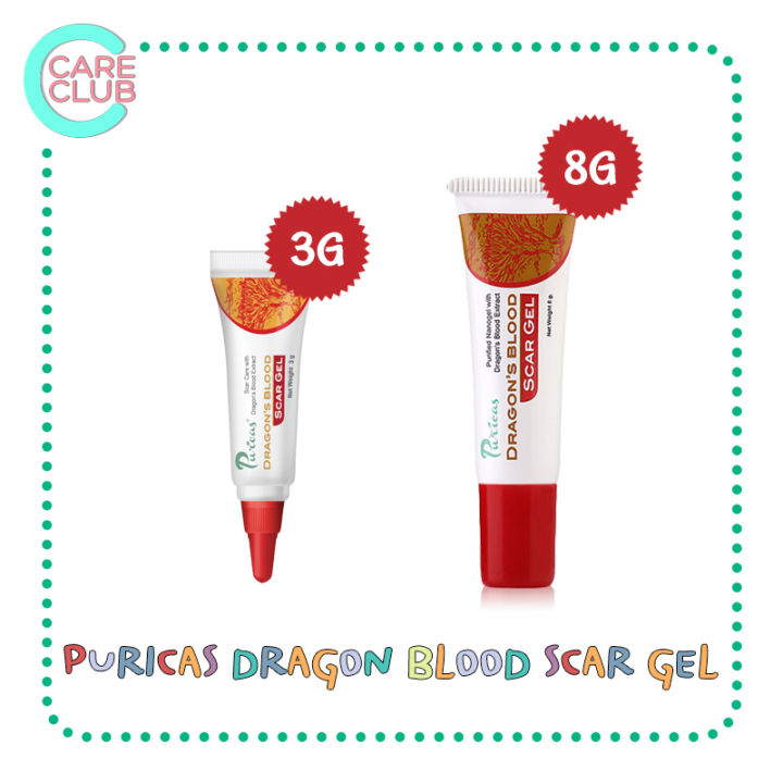 puricas-dragons-blood-scar-gel-เพียวริก้าส์-ดราก้อนบลัด-3g-8g-ลดรอยแผลเป็น-สิว-คีลอยด์-รอยดำ-รอยแดง