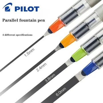 Pilot Parallel Calligraphy Pen Set, 1.5 mm, 2.4 mm, 3.8 mm and 6 mm with  Bonus Ink Cartridge (P9005SET) by Pilot