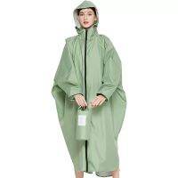 เสื้อกันฝนคลุมด้วยผ้าแบบพกพา Poncho Trench สำหรับผู้ขับขี่รถจักรยานยนต์ Biker ผู้หญิงกันน้ำ Rainwear เสื้อกันฝนเสื้อคลุมปก Drawstring Zip