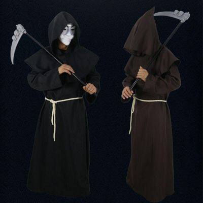 SOMEDAYMX Priest Robes Personality With Necklace Carnival Halloween Costume With Belt Photo Props Death Ghost Cosplay Costumes