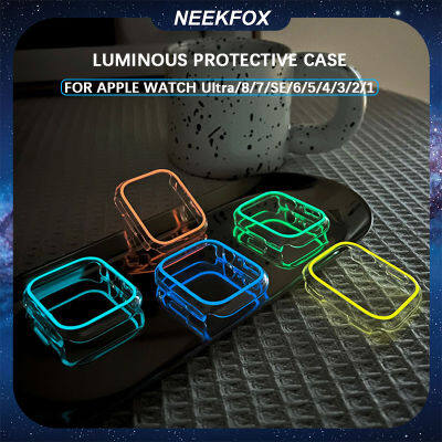 NEEKFOX เคสเรืองแสงใหม่สำหรับนาฬิกา Apple กรอบกันกระแทกกันกระแทก PC แบบแข็งสำหรับ I Watch Series Ultra 8 7 6 5 SE 4 3 2 1 45มม. 41มม. 38มม. 42มม. 40มม. 44มม.