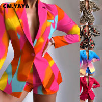 s Set Elegant Blazer Tops and Shorts Suit Matching Two 2 Piece Set Office Lady INS Leopard Chian Tie Dye Outfits