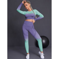 Women tracksuit Seamless Yoga Suit Sports Set Workout Yoga Gym Fitness Clothes Running Leggings Vest Sportswear Female clothing