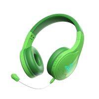 Kids Headsets Over-Ear Headphones Headset Silicone with 85DB Volume Limited Hearing Protection Headphones with Microphone Green