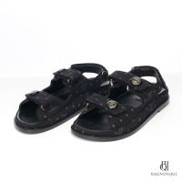 CHANEL SANDALS WITH STRAP 38.5 BLACK GHW