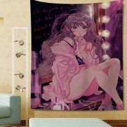 Manga Girl Tapestry Anime Room Decor Hippie Wall Decor Aesthetic Korean