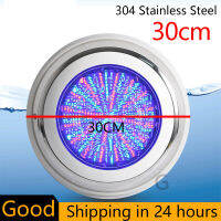 30cm Stainless Steel Swimming Pool Light High Power 12/18/25/48/54W AC12V RGB Stainless Steel Underwater Wall Mounted Ip68 Waterproof LED Lights Underwater Night Lamp (RGB with Free Remote Controller)