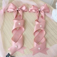 Handmade Lolita Butt Clamp Headdress Girl Double Ponytail Cross Straps Bowknot Hair Clip Side Clip Cute JK Hair Accessories Gift