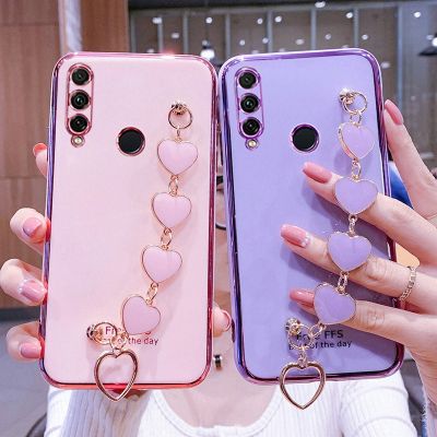 「Enjoy electronic」 For Huawei P30Lite Case Luxury Electroplated Heart Bracelet Holder Cases For Huawei P20 P30 P40 Lite Pro Mate 20 20X 30 Y9S Y7P
