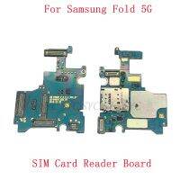 ต้นฉบับซิมการ์ดผู้ถือ Pins Tray Slot สําหรับ Samsung Fold 5G F900 F907 Sim Card Reader Board Flex Cable Repair Parts