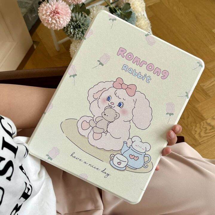 เคสอะคริลิค-ลายกระต่ายน่ารัก-สําหรับ-ipad10th-mini6-ipad5-6-7-8-9-air-air2-air3-air4-air5-10-9-นิ้ว-pro10-5-ipad10-2-นิ้ว-pro11-pro12-9-2018-2020-2021