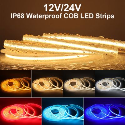 IP68 Waterproof LED Strip Lights Kitchen COB LED Tape 1M 3M 5M Swimming Pool Led Strip Bathroom Flexible Ribbon Lamp for Sauna