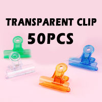 50pcs Transparent Clip Color Strong Bill Stationery Materials Fixed Round Head Clip Organizer Office Supplies School Supplies