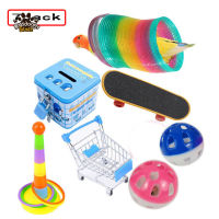 Parrot Colorful Training Toys Set Shopping Cart Training Rings Skateboard Chewing Toy Bird Supplies