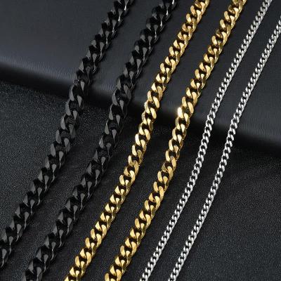 【CW】Fashion Cuban Link Chain Necklace For Men Woman Basic Punk Stainless Steel Necklace Wont Fade Male Choker Colar Jewelry