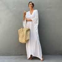 Boho y Swimwear Cover Up Long Dress Rayon Plus Size Beach Wear Tunic Kaftans Kimono Women Clothing Summer Swimsuit 2022 New