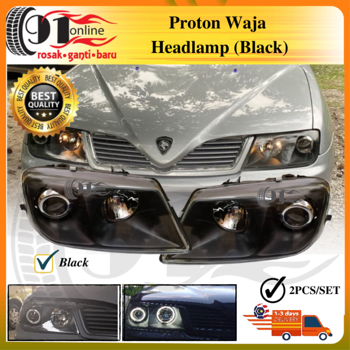 Proton Waja Headlamp Black colour | Lazada