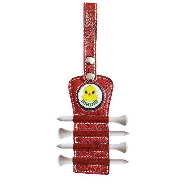 leather-golf-tee-holder-with-4-pcs-wood-tee-1-magnet-ball-marker-hook-to-belt-bag-towels