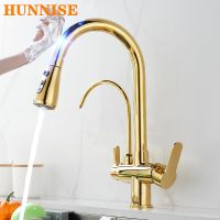 Smart Touch Filter Kitchen Faucets Solid Brass Pull Out Kitchen Mixer Tap Dual Handle Hot Cold Water Taps Sensor Kitchen Faucet