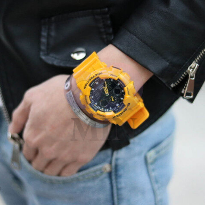 นาฬิกาข้อมือผู้ชาย-g-shock-รุ่น-ga-100a-9a-นาฬิกาข้อมือ-นาฬิกาผู้ชาย-นาฬิกากันน้ำ