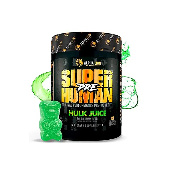 ALPHA LION SUPER HUMAN PRE WORKOUT 21 SERVINGS H.U.L.K JUICE SOUR GUMMY