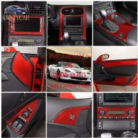 Red Soft Carbon Fiber For Chevrolet Corvette C6 2005-2013 Car Center Control Panel Door Decoration Sticker Car Essories