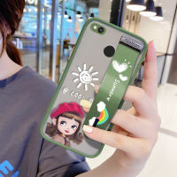 UCUC (สายรัดข้อมือ) เคสมือถือ เคสโทรศัพท์ เคส Xiaomi กันกระแทก Frosted กลับหมวกสีแดงสาวการ์ตูนเคสใส่โทรศัพท์ Soft Edge Full ฝาครอบเลนส์ป้องกันเลนส์ Ultra Thin เคสโทรศัพท์