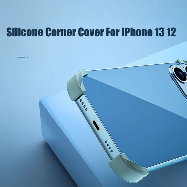 อุปกรณ์ป้องกันโทรศัพท์มือถือใหม่4ชิ้นฝาครอบมุมอุปกรณ์ปกป้องป้องกันซิลิโคนสำหรับ-iphone-13-12-promax-mini